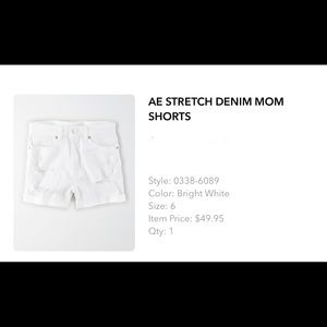 White AE mom shorts